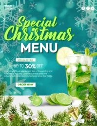 Christmas Drinks Menu Flyer (Letter pang-US) template