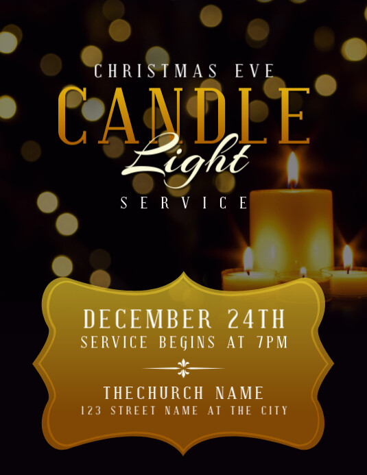 Modèle Christmas Eve Candle Light Church Service PosterMyWall