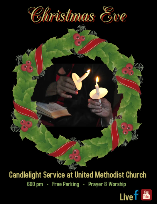 christmas eve/candlelight service/church Template PosterMyWall