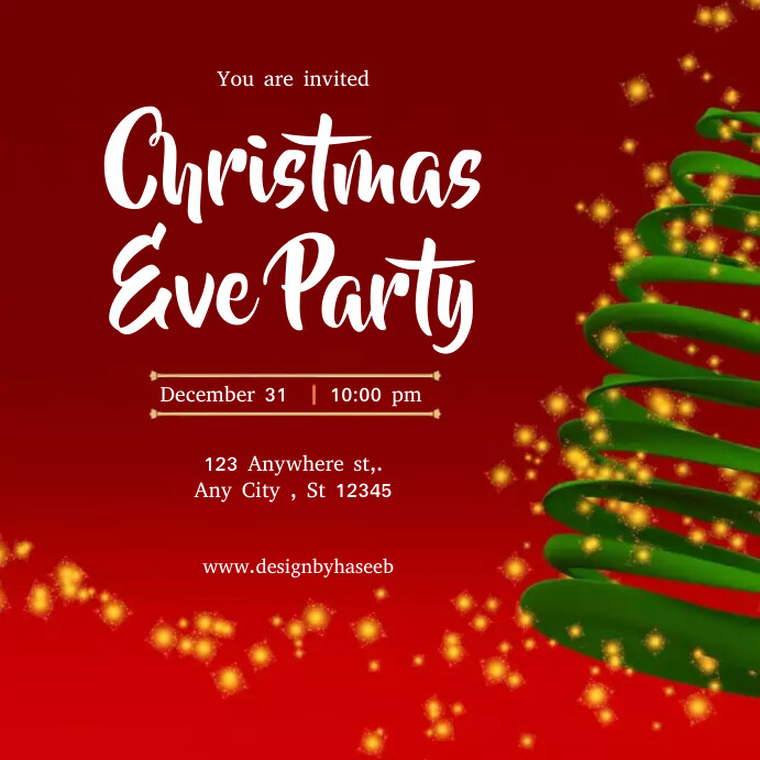 Christmas Eve Party Invitation Card Template PosterMyWall christmas-eve-party-invitation-card-template-postermywall