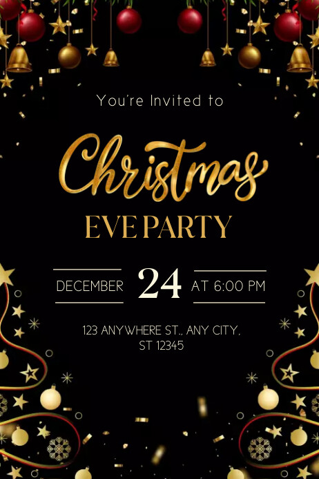 CHRISTMAS EVE PARTY INVITATION Template PosterMyWall christmas-eve-party-invitation-template-postermywall