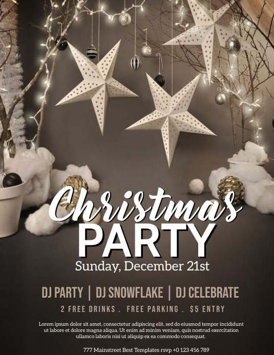 Red ornaments christmas invitations christmas eve party invite template | PosterMyWall