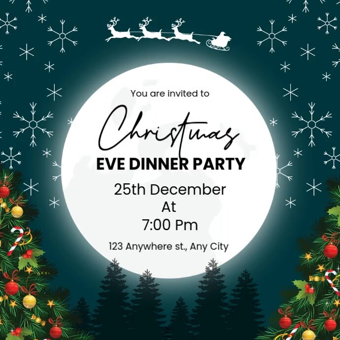 christmas eve party template PosterMyWall
