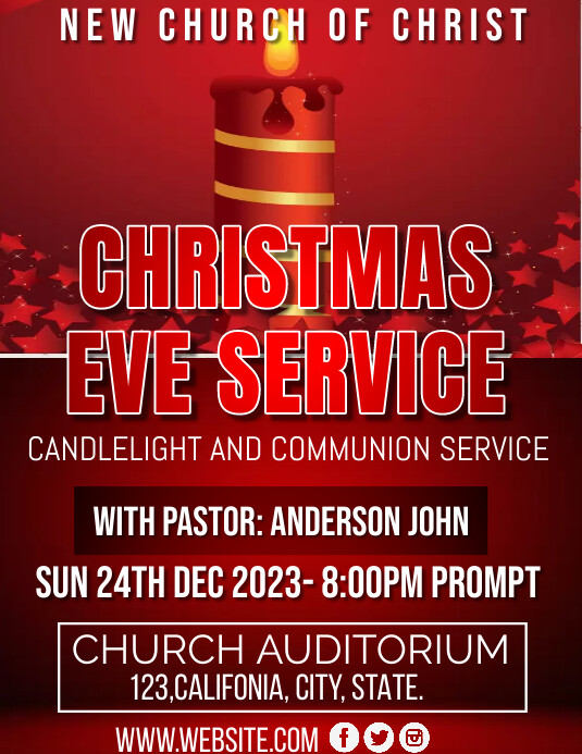 Christmas Eve service church template PosterMyWall