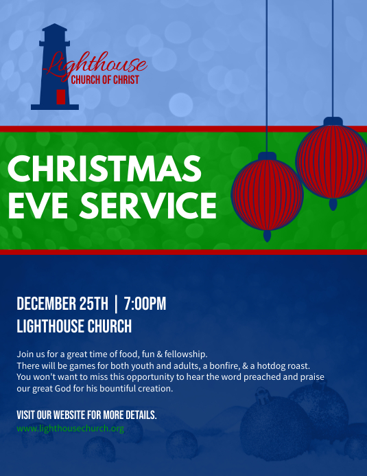 Christmas Eve Service Flyer (US Letter) template