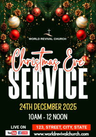 CHristmas Eve Service Flyer A3 template