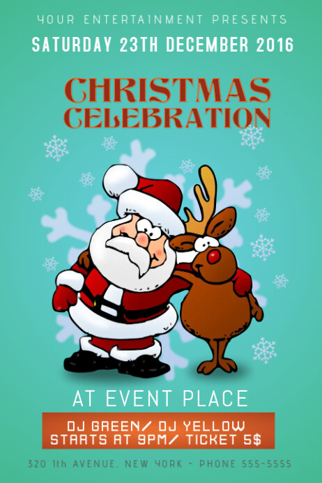 christmas event fest festival concert poster template kids christmas event flyer template