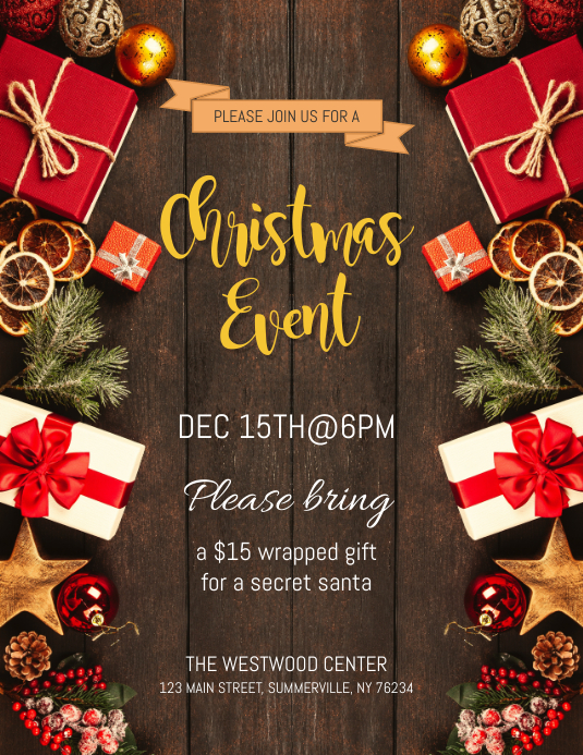 Christmas Event Flyer Vorlage Postermywall