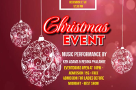 Christmas event flyer template Etichetta
