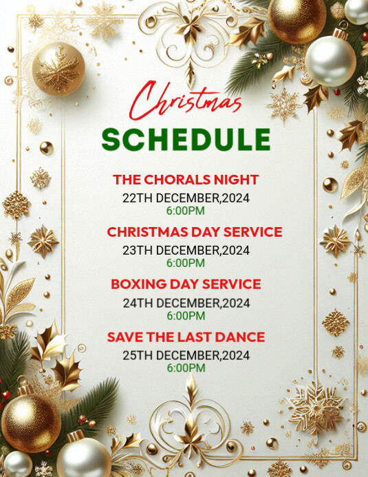 Christmas Event Schedule Flyer Template PosterMyWall christmas-event-schedule-flyer-template-postermywall