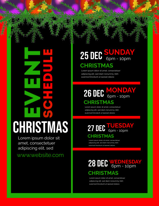 Christmas Event Schedule Flyers Template PosterMyWall christmas-event-schedule-flyers-template-postermywall