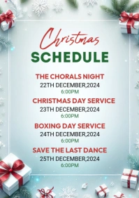 Christmas Event Schedule Template A4