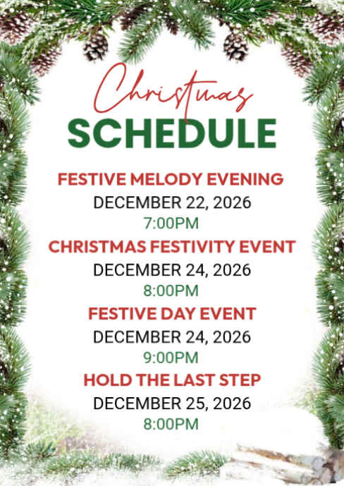 Christmas Event Schedule Template A6