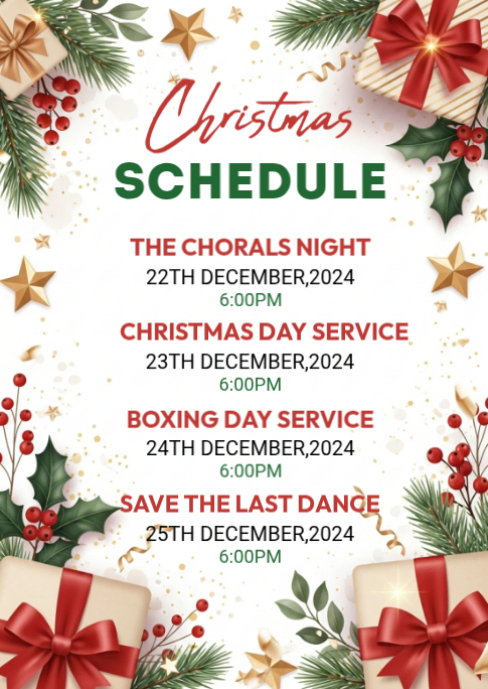 Christmas Event Schedule Template A6