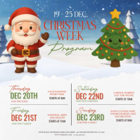 Christmas events schedule ad design template Квадрат (1 : 1)