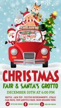 christmas fair, christmas, merry christmas 数字显示屏 (9:16) template
