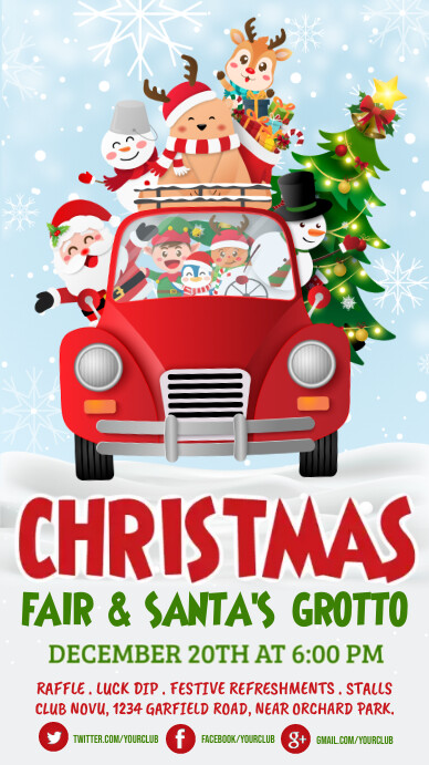 christmas fair, christmas, merry christmas Digital Display (9:16) template