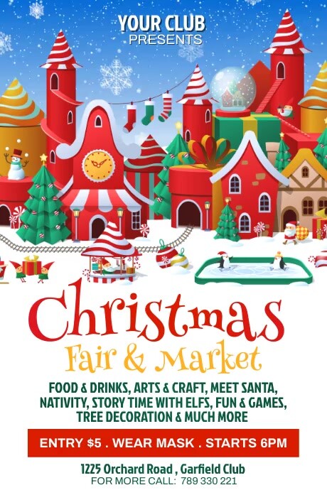christmas fair, christmas, merry christmas Plakat template