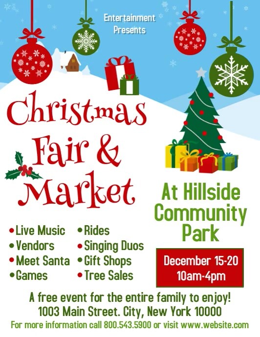 Christmas Fair & Market Flyer (US Letter) template