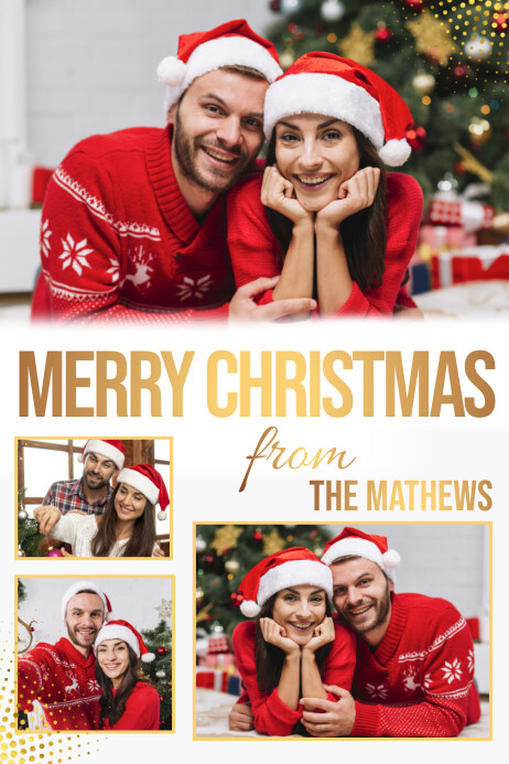 Christmas family collage, collage Plakat template