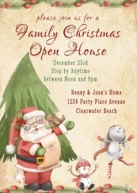 Christmas Family House Party A6 template