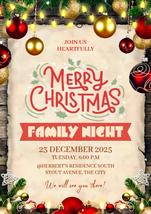Plantilla de Christmas Family Night | PosterMyWall