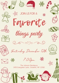 Christmas Favorite Things Invitation A6 template