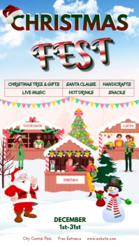 Christmas festival template Pantalla Digital (9:16)
