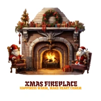 Christmas Fireplace Logo template
