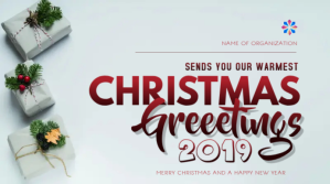 白色 Christmas Greetings Digitalt display Template