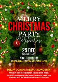 Christmas Flyer design A6 template