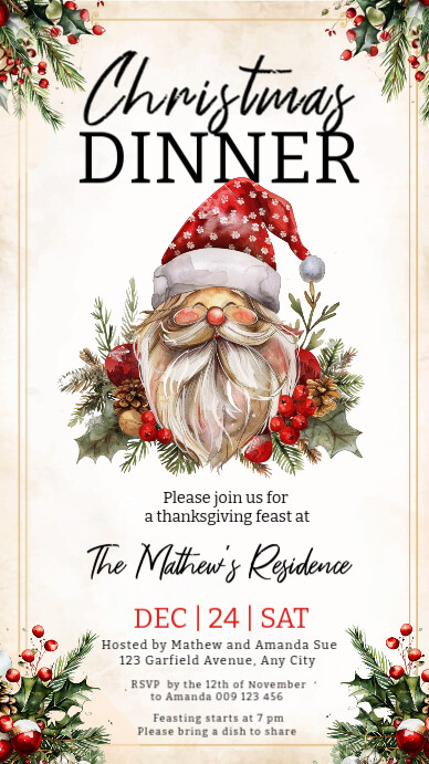 christmas flyer Instagram Story template