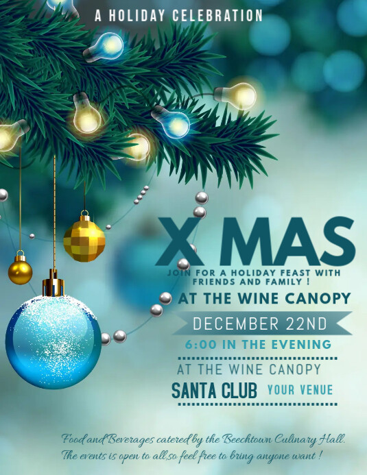 Christmas flyers,event flyers,party flyers Ulotka (US Letter) template