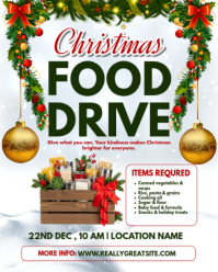 Christmas Food Drive — Holiday Donation Flyer | Editable Template Instagram Portrait