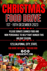 Christmas food drive design flyer Pinterest Graphic template