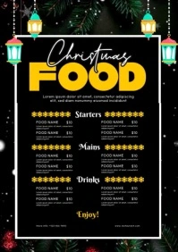 Christmas Food Menu A4 template