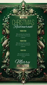 christmas food menu design template free Instagram Story