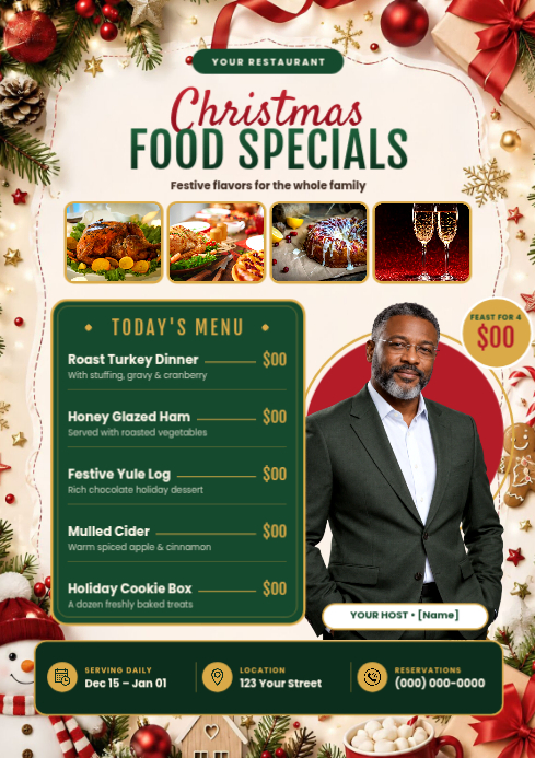 Christmas Food Specials A4 Template | PosterMyWall