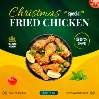 Christmas Fried Chicken Special Ads Quadrado (1:1) template