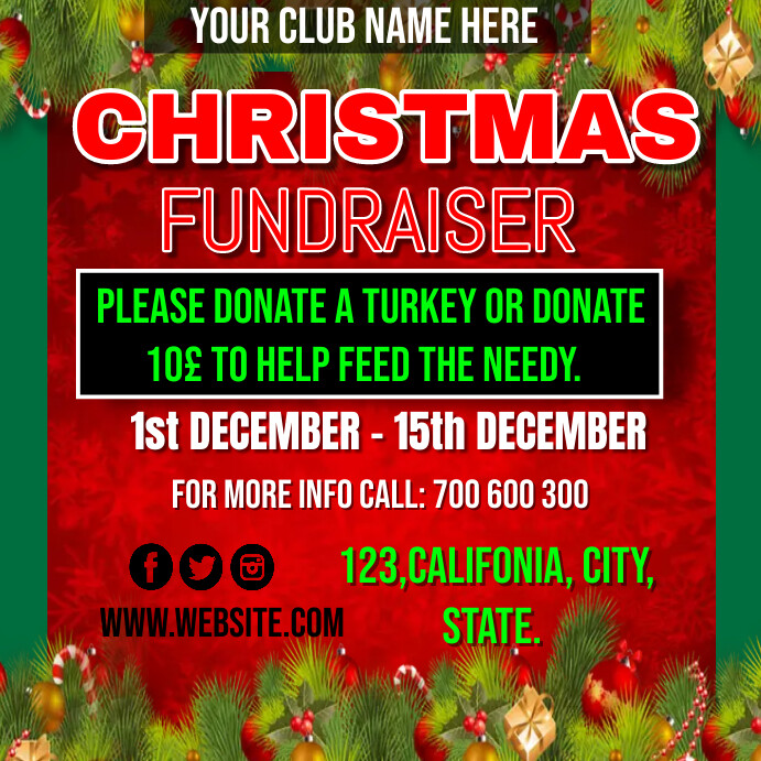 Plantilla de Christmas fundraiser design template PosterMyWall