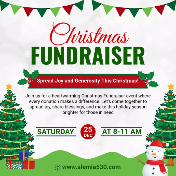 christmas Fundraiser Flyer Instagram Post template