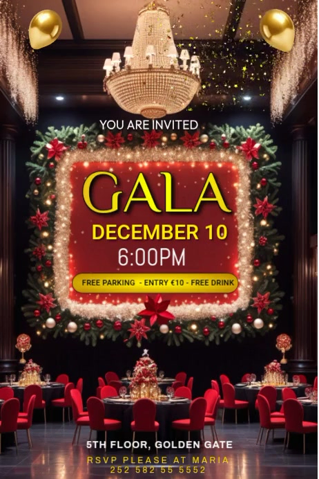 Christmas Gala Dinner Instagram Story Template | PosterMyWall