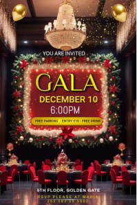 Christmas Gala Dinner Instagram Story Poster template