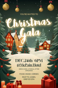 Christmas Gala Invitation Poster template