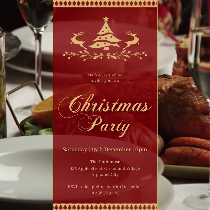 Copy of Christmas Party Invitation Template PosterMyWall