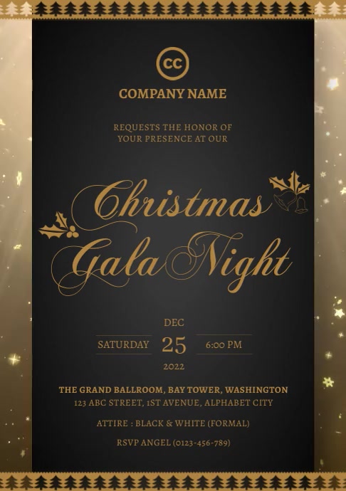 Christmas Gala Invitation Template A4
