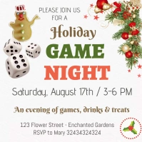 Christmas Game Night Invite Template Publicação no Instagram