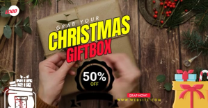 Christmas gift box Facebook Event Cover template