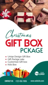 Christmas gift box package ad Instagram-reel template