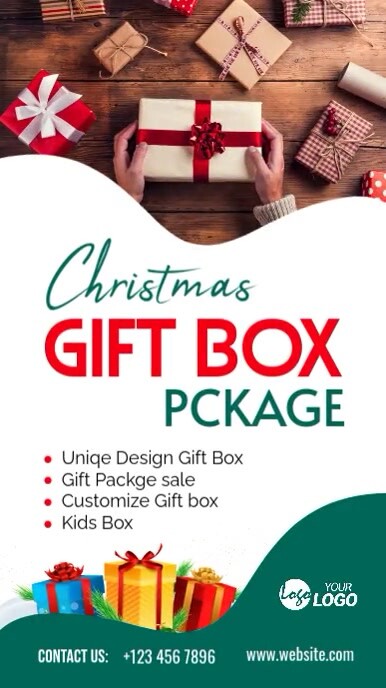 Christmas gift box package ad Template | PosterMyWall